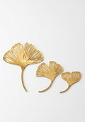 Golden Acrylic Ginkgo Leaves Cake Topper Set – 3 Pieces