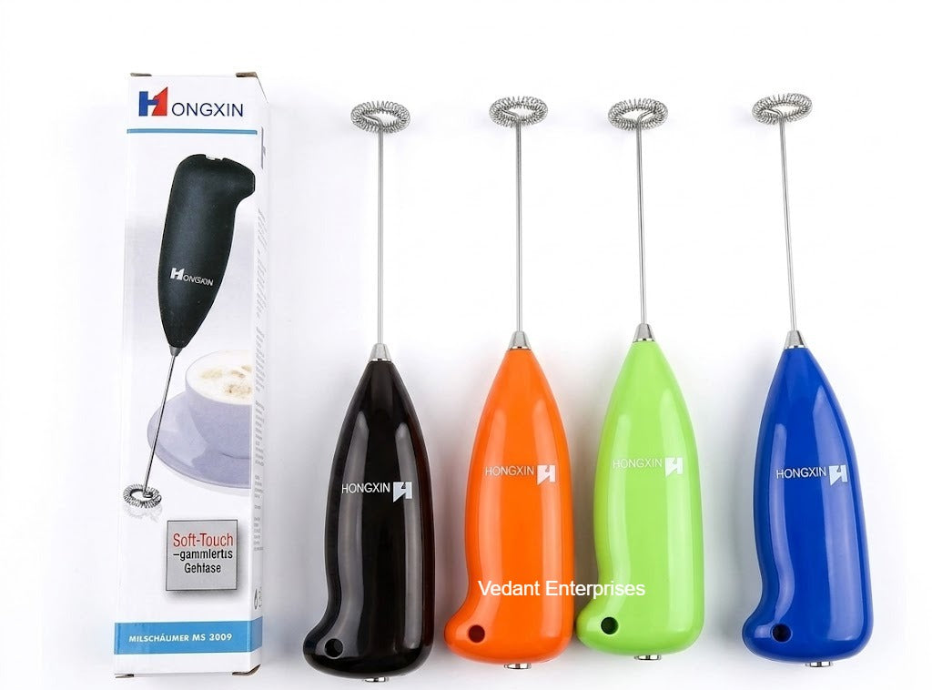 Hongxin Premium Electric Milk Frother & Coffee Beater – Multi-Color Handheld Foam Maker for Professional Cafe-Style Coffee