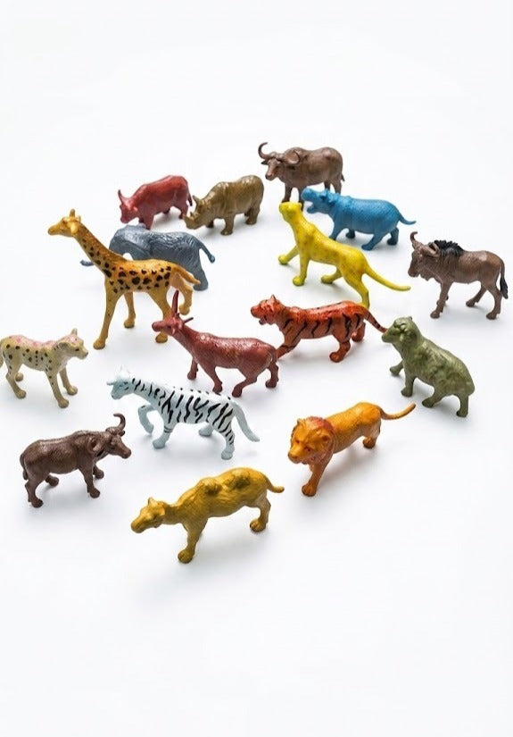 Premium Wild Animal Miniature Cake Topper & Toy Set High-Quality Rubber
