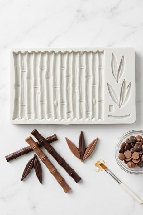 Realistic Bamboo Stalks & Leaves Silicone Fondant Mould