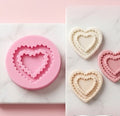 Geometric Zig-Zag Nested Heart Silicone Fondant Mould