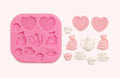 Vintage Tea Party & Teddy Bear Silicone Fondant Mould