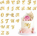 Gold Acrylic Alphabet Cake Toppers – 27 Pcs Pack (A-Z & &)