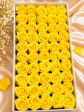 Real Touch Scented Rose Flowers – Yellow (50 pcs Pack)