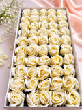 Real Touch Scented Rose Flowers – Off White (50 pcs Pack)