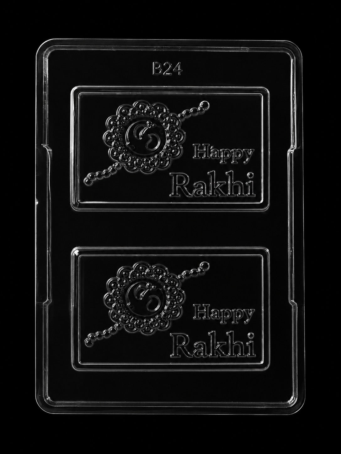 Happy Rakhi Chocolate PVC Mould – 2 Cavity Design