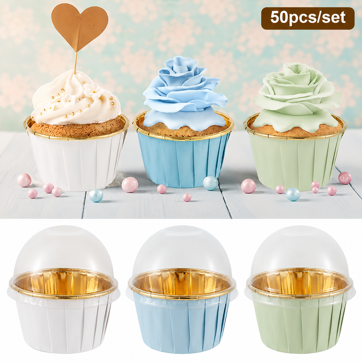 🧁✨ Premium Cupcake Containers – Now in Elegant Pastel Colors! ✨🧁