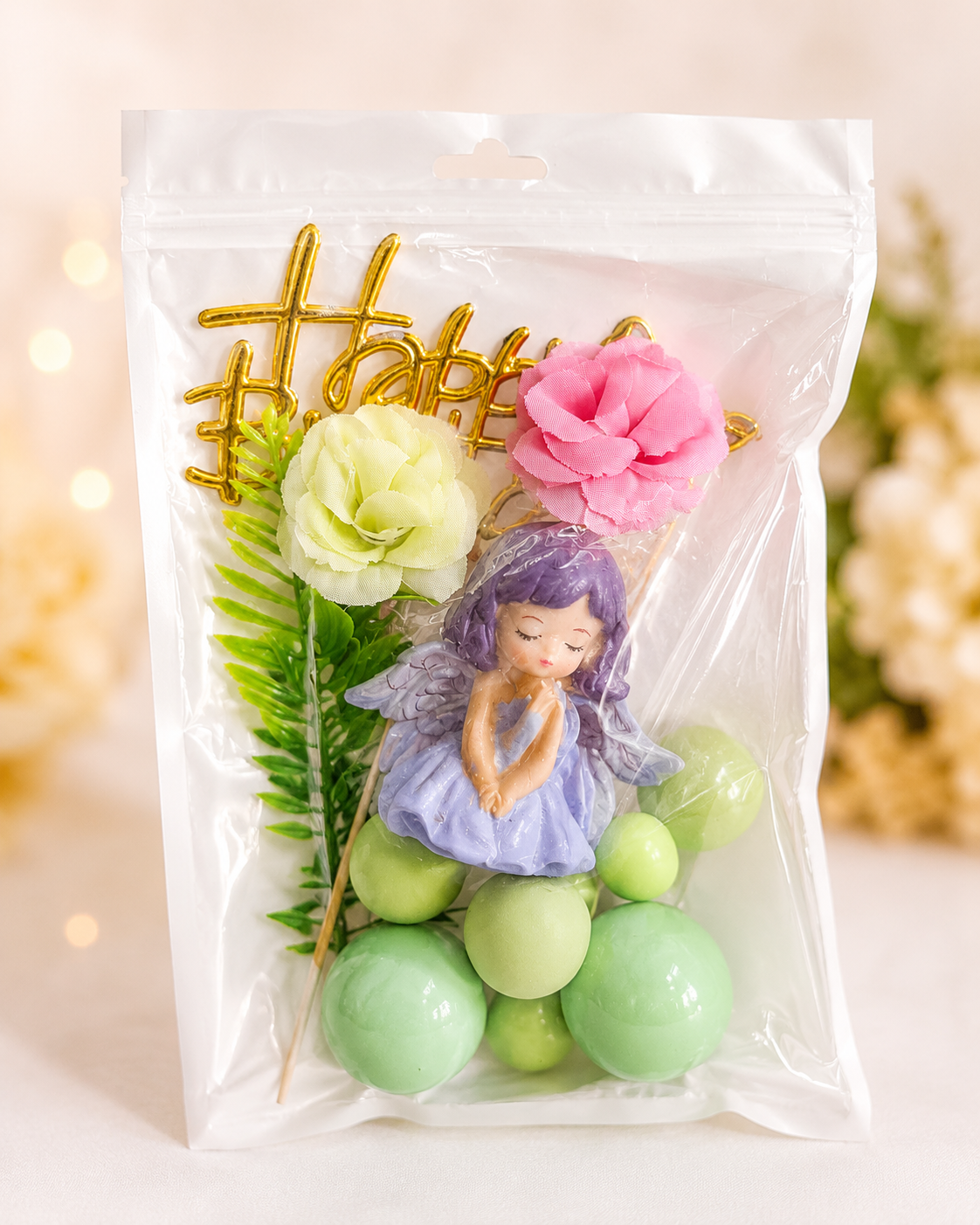 Fairy Angel Cake Topper Decoration Kit – Green Theme