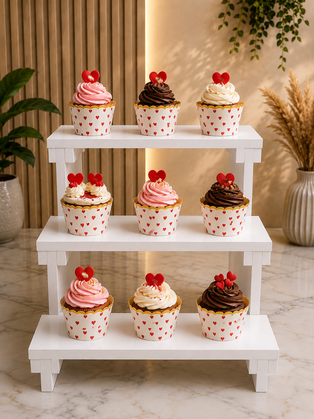 3-Tier Cupcake Display Stand – 12 × 12 × 12 Inches