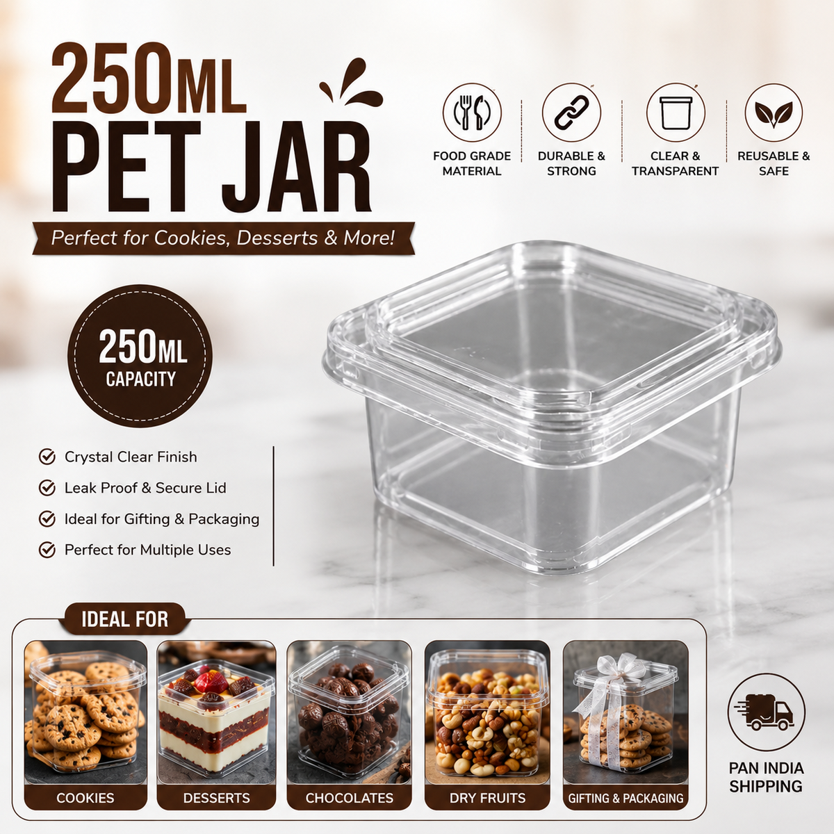 🍪 250ML PET COOKIE PACKING JAR 10pc