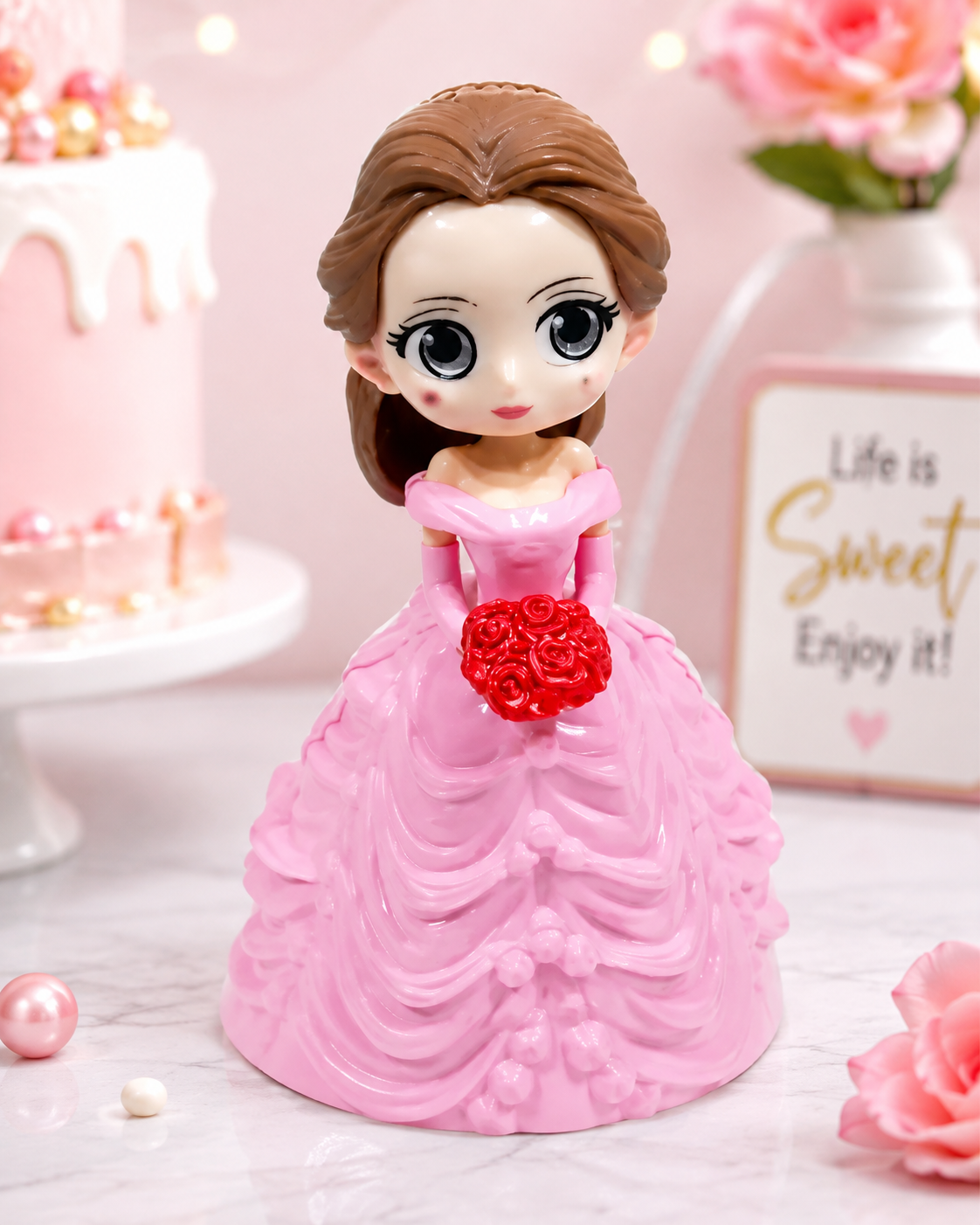 Beautiful Pink Princess Doll for Cake Decoration ✨