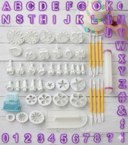 fondant tools set with alphabate cutter