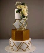 Geometric Pentagon Glass Cake Spacer