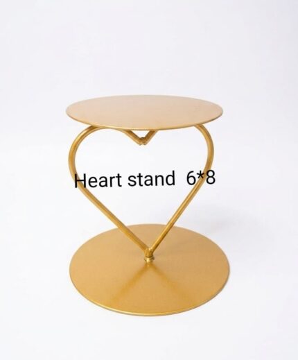 Heart-Shaped Gold Cake Stand (6x8)